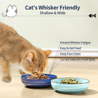 Selamica Ceramic Cat Bowls Set of 6 - 5.6 Inch, Set of 4 / Gradient Blue - image 2