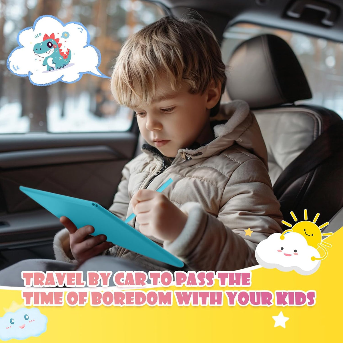 EooCoo Kids LCD Writing Tablet, Stocking Stuffers for Toddler - 10”blue - image 2