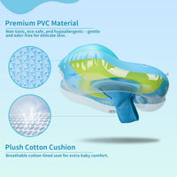 Swimbobo Inflatable Baby Swim Float with Sun Canopy Size Improved - Large / Blue Dolphin - image 2