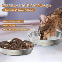 Elevated Cat Bowls,6.7" Extra Wide Raised Stainless Steel Cat Food Bowls with Anti-Slip Metal Stand - 2 bowls - image 4