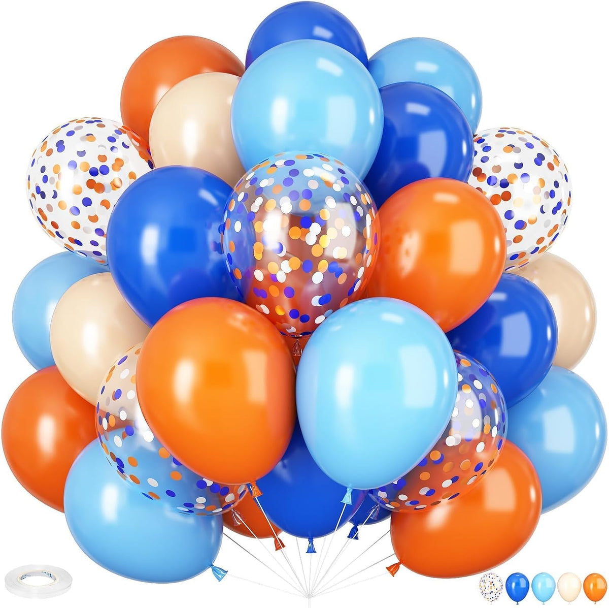 HILAVO Toy Inspired Story Balloons - Orange Royal Blue / 60PC