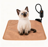 Pet Heating Pad for Cats & Dogs - camel / 17.7" x 17.7"
