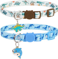 PUPTECK Halloween Cat Collar Breakaway with Bells, Kitten Outfit – Essentials for Cats - Sky Blue / NECK (7.87"-11.8")