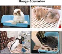 Amakunft Large Rabbit Litter Box, Small Animal Potty Trainer, Bunny Corner Toilet Box for cage, Small Pet Pan for Ferret/Guinea Pig/Chinchilla/Galesaur