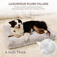 Large Dog Crate Bed Mat, Washable Plush Pad for Large Breeds – Essentials for Dogs - Brown / 41.0" L x 27.0" W x 4.0" Th - image 2