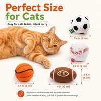 Agape Organic Catnip & Silvervine Filled Cat Toy Balls with Bell Sound – Essentials for Cats - 4 Ball Set - image 2