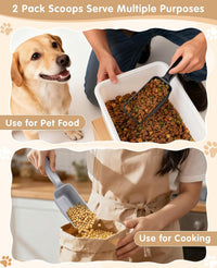 2-Pack Dog Food Scoop 1 Cup - Black and Grey - image 2