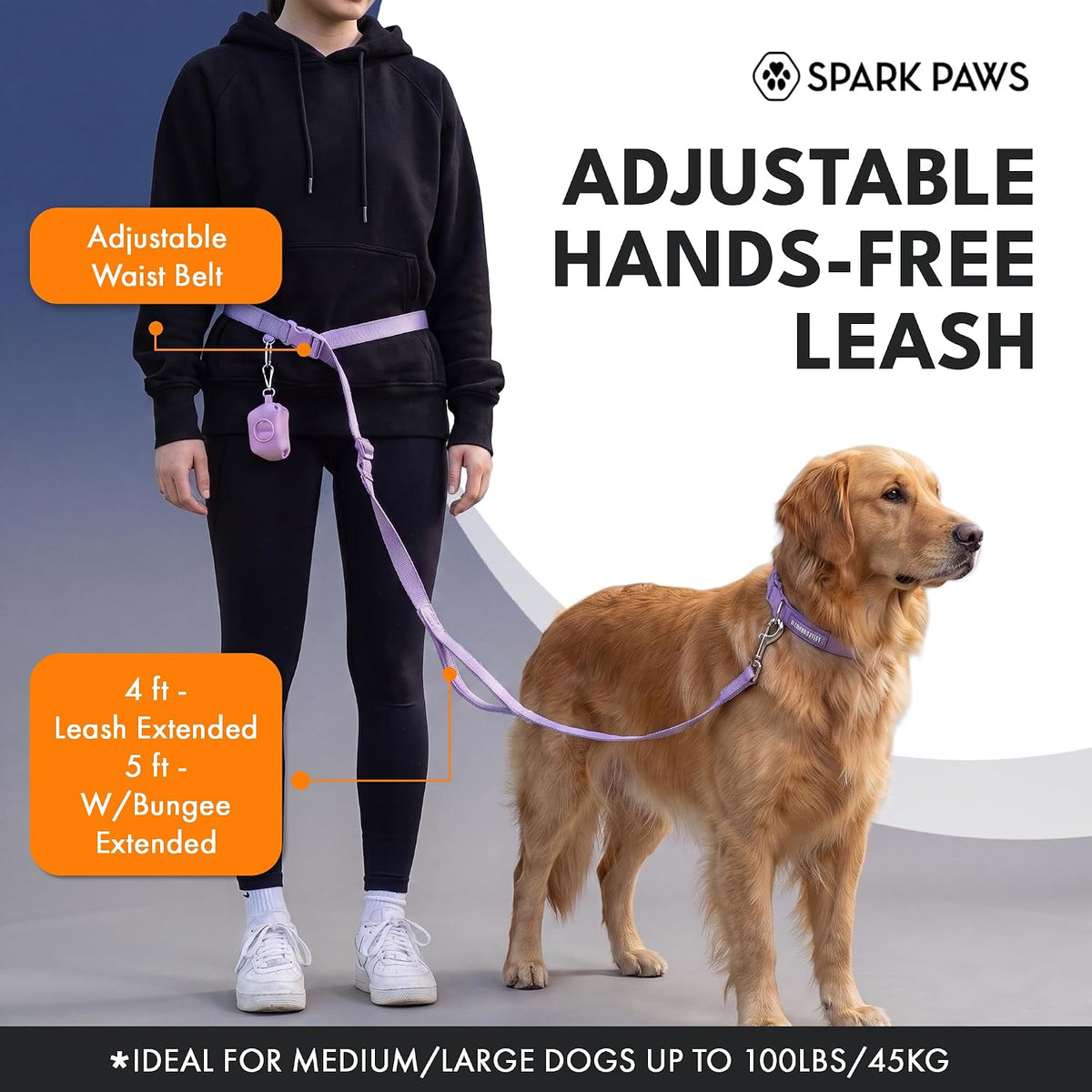 Spark Paws Hands Free Dog Leash - Snow Cone - image 2