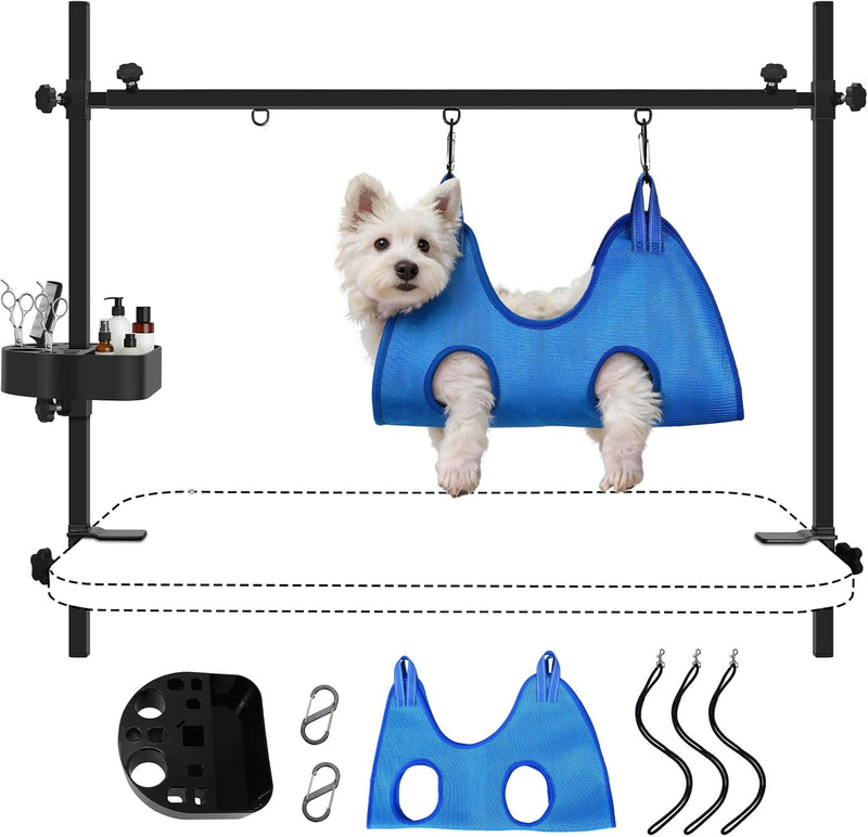 LEIBOU H-Shape Dog Grooming Arm Pet Supplies Grooming Table Arm - H-Shape Arm + Tool Holder