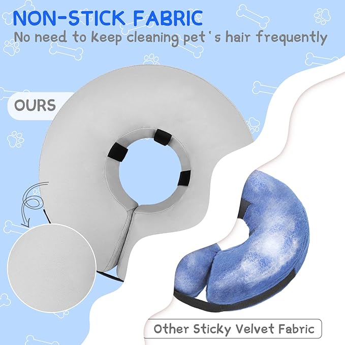 Supet Inflatable Dog Cone Collar Alternative After Surgery, Doggie Neck Donut Collar Recovery ECollar for Post Surgery, Soft Dog Cone for Small Medium Puppies Cats