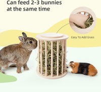 andwe Rabbit Hay Feeder Wooden Food Feeding Rack Easy to Fill – Essentials for Small Pets - image 2