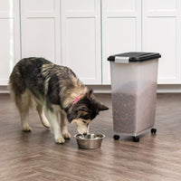 IRIS USA Airtight Pet Food Storage Rolling Container - 38 lbs / Black - image 2