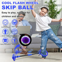 Hewog Skip Ball, Portable Foldable Colorful Flash Wheel Swing Ball, Kids Toys for Girls & Boys - Blue - image 3