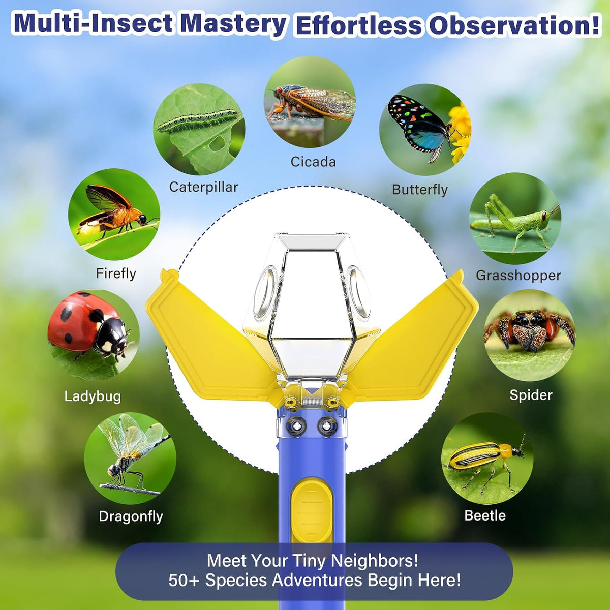 Bug Catcher for kids 6X Magnifier - Blue / 2 - image 2
