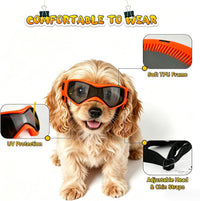 Dog Goggles Small Breed, Dog Sunglasses UV Protection Puppy Eyewear for Small Pet Outdoor Riding - Small / Orange - image 3