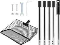 10inch Chicken Poop Scooper, Chicken Coop Scoop for Poop, 4 Sections Extended with 22 to 77inch Stainless Steel Adjustable Handle, Litter Scooper Sifting Shovel