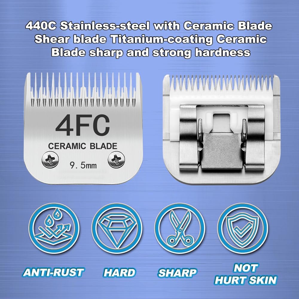 TRAH 3-3/4FC Blade Dog Grooming Clipper Replacement Blades Compatible - 40# 0.25mm (3 Packs) - image 3
