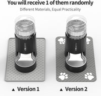 JUNSPOW Cat Water Dispenser and Stainless Steel Bowl – Essentials for Cats - Black / 4L + Mat - image 2