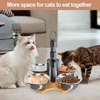 Elevated Cat Bowls 3 Adjustable Height 4 Stainless Steel Cats&Dogs – Essentials for Cats - image 2