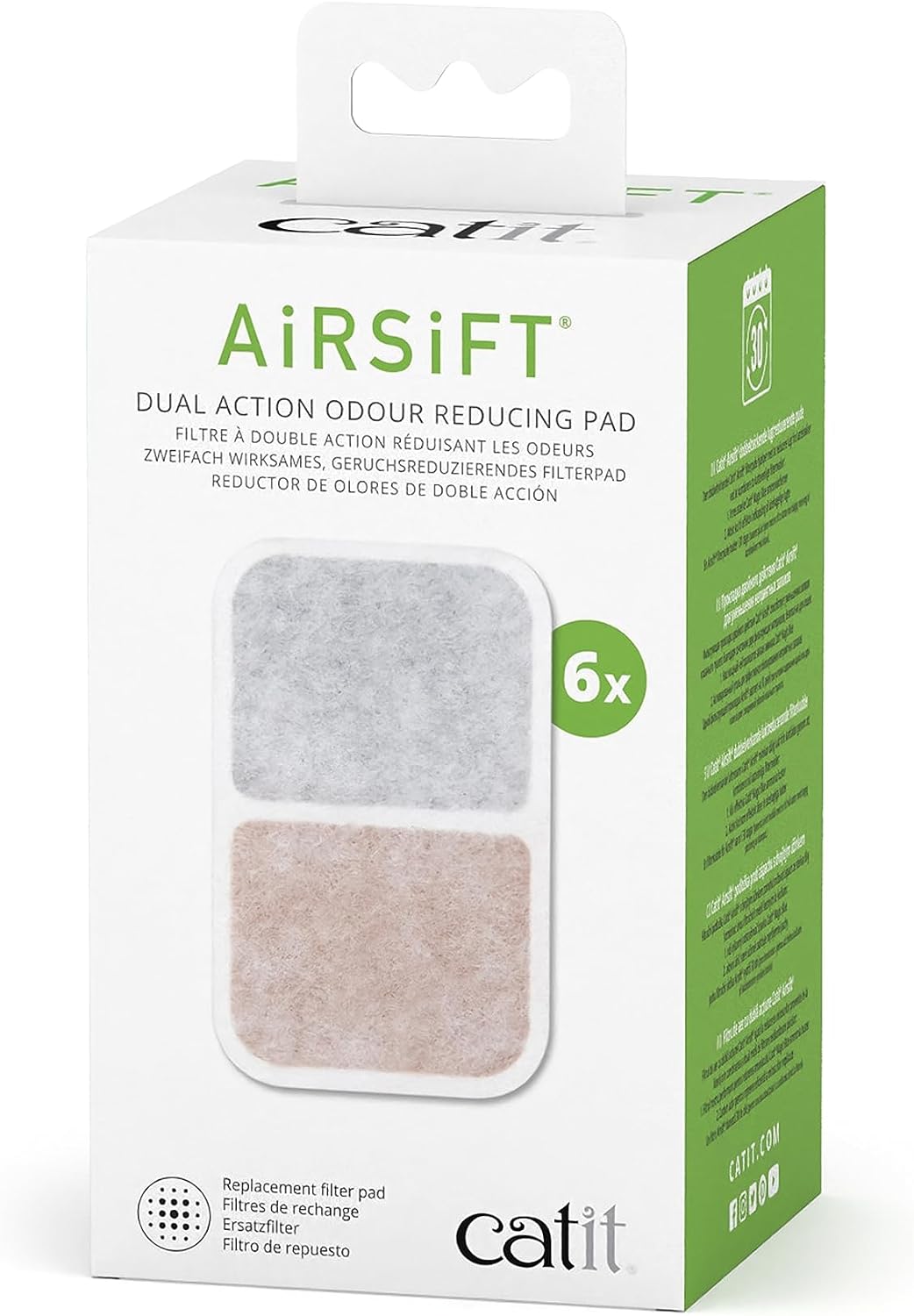 Catit Airsift Dual Action Air Purifier Pad - 6 Count (Pack of 1)