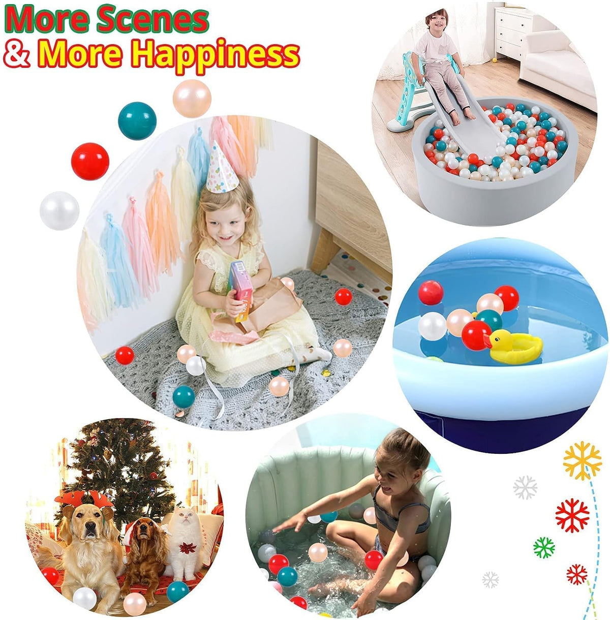Ball Pit Balls for Toddlers, Crush Proof - Christmas - 4 color / 100 balls - image 4