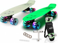SKITCH Skateboards for Kids, Teens and Adults - Glow Worm (Glow in the Dark) LED+