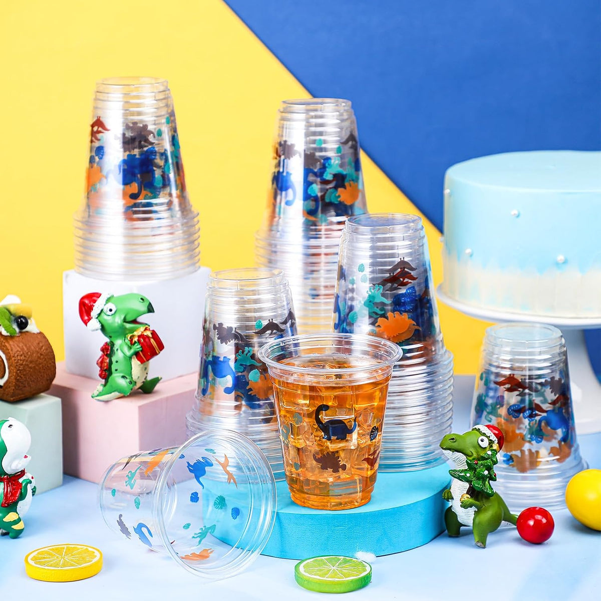 50 Pcs 12 oz Dinosaur Cups Dinosaur Birthday Decorations – Fun for Kids & Family - Multicolor / Dinosaur - image 2