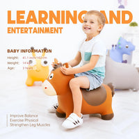 ZOOJOY Inflatable Horse Hopping Toy - Brown Horse - image 2