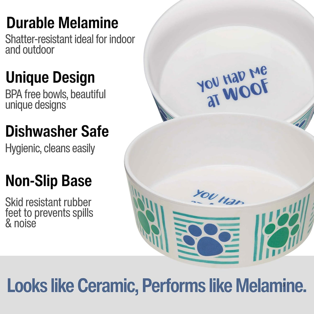 Loving Pets Dolce Moderno Dog Bowl - Small / Had Me at Woof - image 2