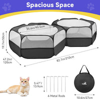Pawaboo Small Animal Playpen, Waterproof Portable Pet Cage Tent - T-Classic Black / 2 - image 3