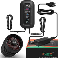hygger DC Powerful Wave Maker For Aquarium, Quiet Aquarium Circulation Water Pump Adjustable Flow Freq, 4 Waves/Night/Feed Modes, Magnetic Holder Display Controller