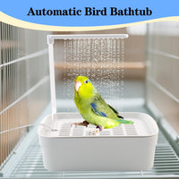 Automatic Bird Shower with Pump - 【Rectangular White Bird Shower】 - image 3