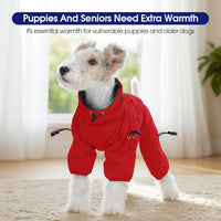 Full Body Dog Coat,Warm Dog Fleece Jackets with Harness Built in Windproof Dogs Snowsuit Zip up Pet - Red / Small - image 4