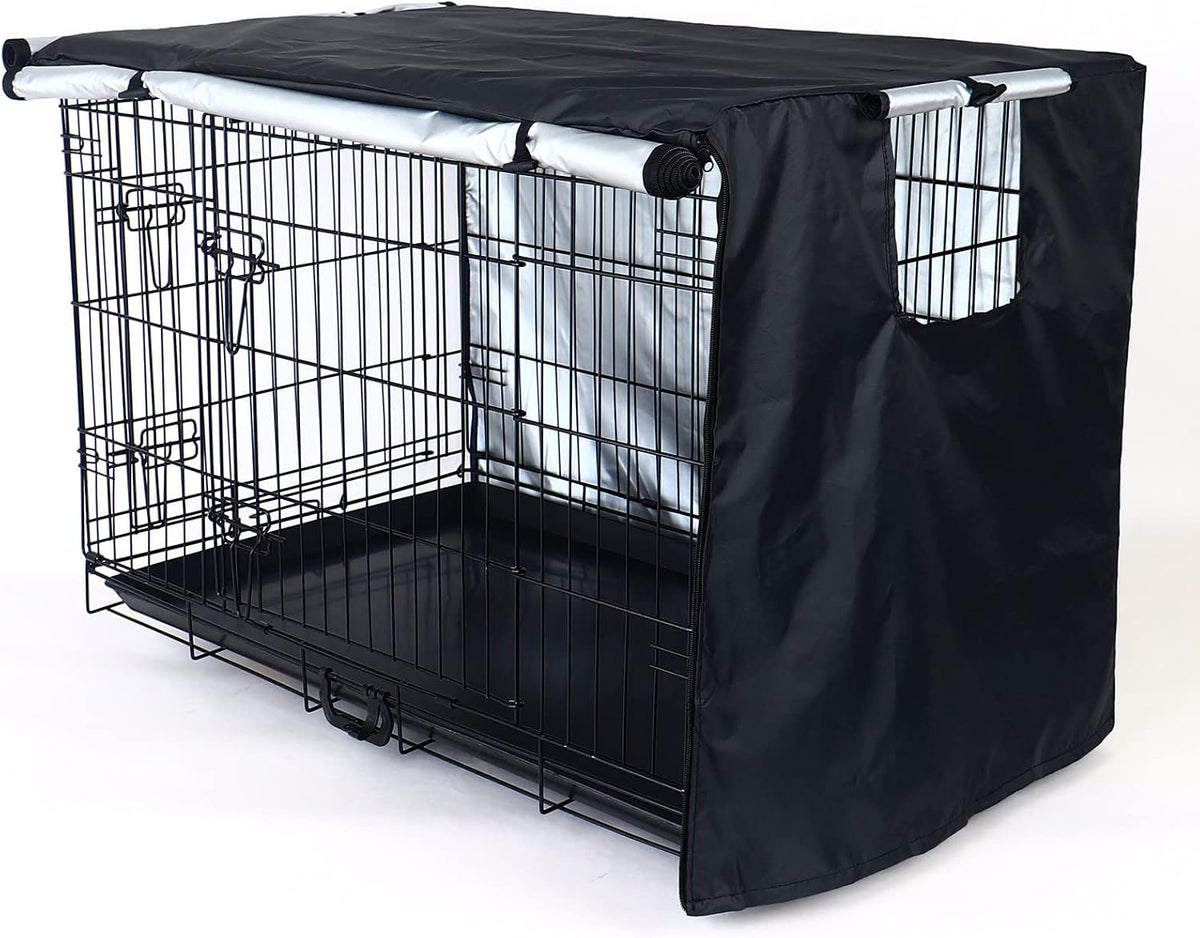 kefit Dog Crate Cover, Privacy & Light-Blocking Cover for Wire Dog Kennel/Cage, Fits Standard 48" - Black / 24 inch - image 3