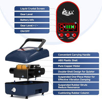 AQQA Aquarium Air Pump,AC/DC Battery Air Pump for Pond Fish Tank,9 Gear Adjustable Air Volume,IPX6 Waterproof Rechargeable Bubbler Aerator for Outdoor Fishing Breed Aquatics (20W)