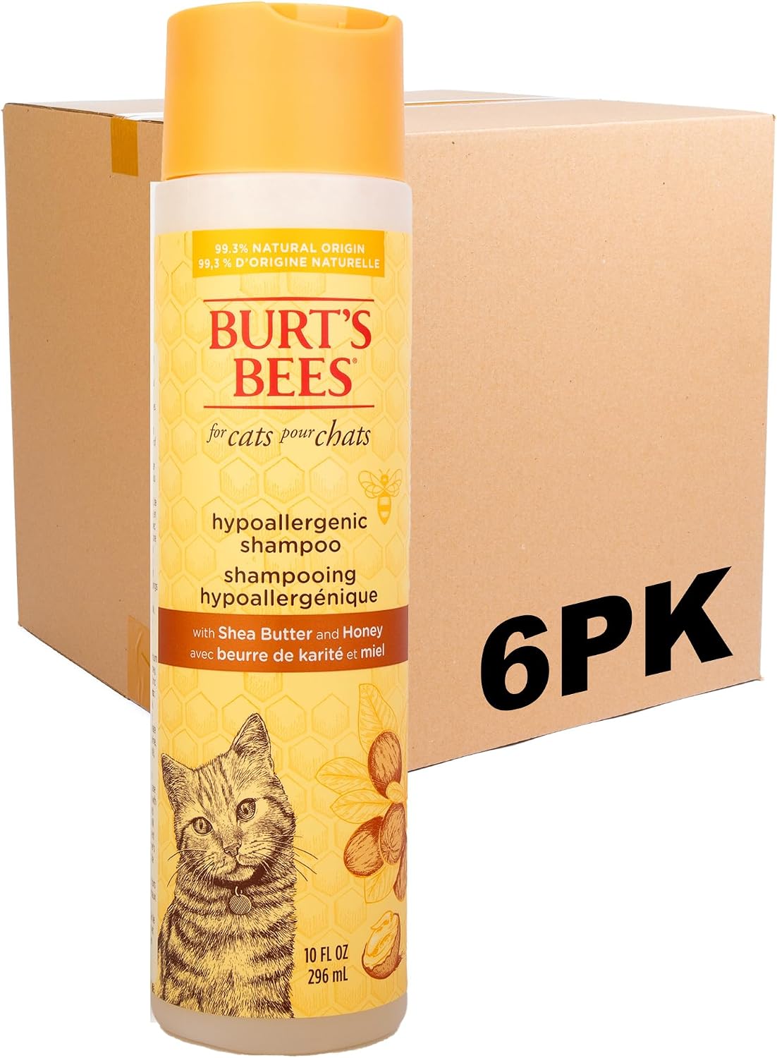 Burts Bees for Pets Hypoallergenic Cat Shampoo, Unscented - 10 Fl Oz (Pack of 6)