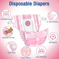 Pet Soft Dog Diapers Female, Disposable Female Dog Diaper - Pink Flower / Large(36Pcs) - image 4