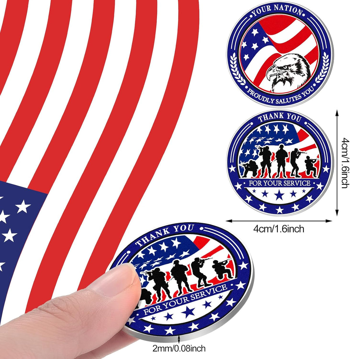 Landical 40 Pcs Military Challenge Coins Collection Set Bulk - Stylish - image 2