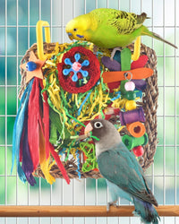 ERKOON Bird Toys, Parrot Toys Foraging Swing Mat Parrot Cage Hanging Toys Birds Grass Mat Climbing - Large grass mat-2 Pack - image 4