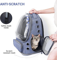 Cat Backpack Carrier, Breathable Cat Carrier Large Space Bubble Pet Backpack for Kitty Small Dog up - Blue - image 4