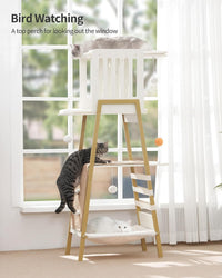 Modern Cat Tree, Big Hammock - White - image 4