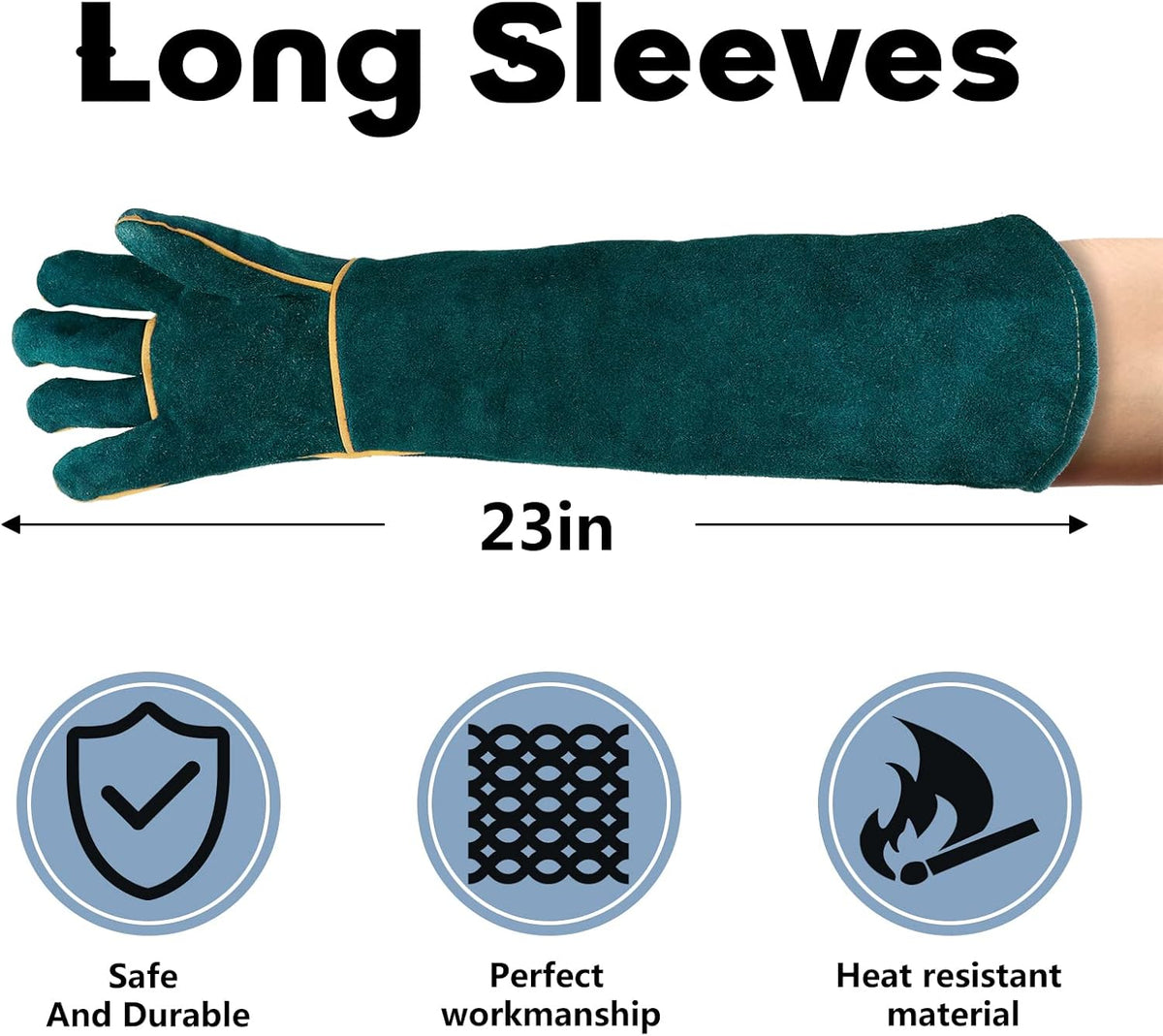 Animal Handling Gloves Bite Proof with 40inch Collapsible Snake Hook - image 3