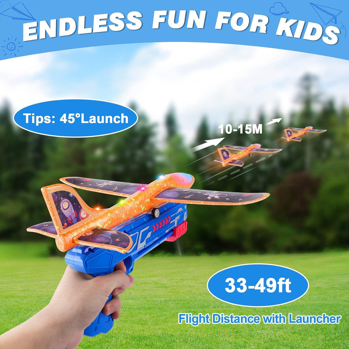 Fuwidvia 3 Pack Airplane Launcher Toys - Red&green&orange&blue - image 2