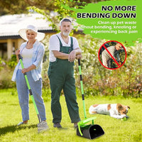 MXF Pooper Scooper Swivel Bin & Rake Kit with 20 Waste Bags, 36.6" Long Handle Adjustable Portable Non-Breakable Dog Pooper Scooper for Large Medium Small Dogs, Poop Scooper for Lawn Yard Dog Kennel