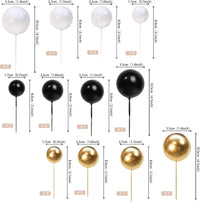 ZHUOWEISM ball cake toppers, 24 mini balloon picks in blue, gold and white - view 11