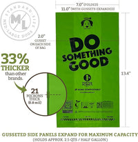Doggy Do Good Poop Bags | Dog Waste Bags | Unscented, USDA Certified Biobased, Thick & Leak Proof, Easy Open | Standard Size | 60 Count