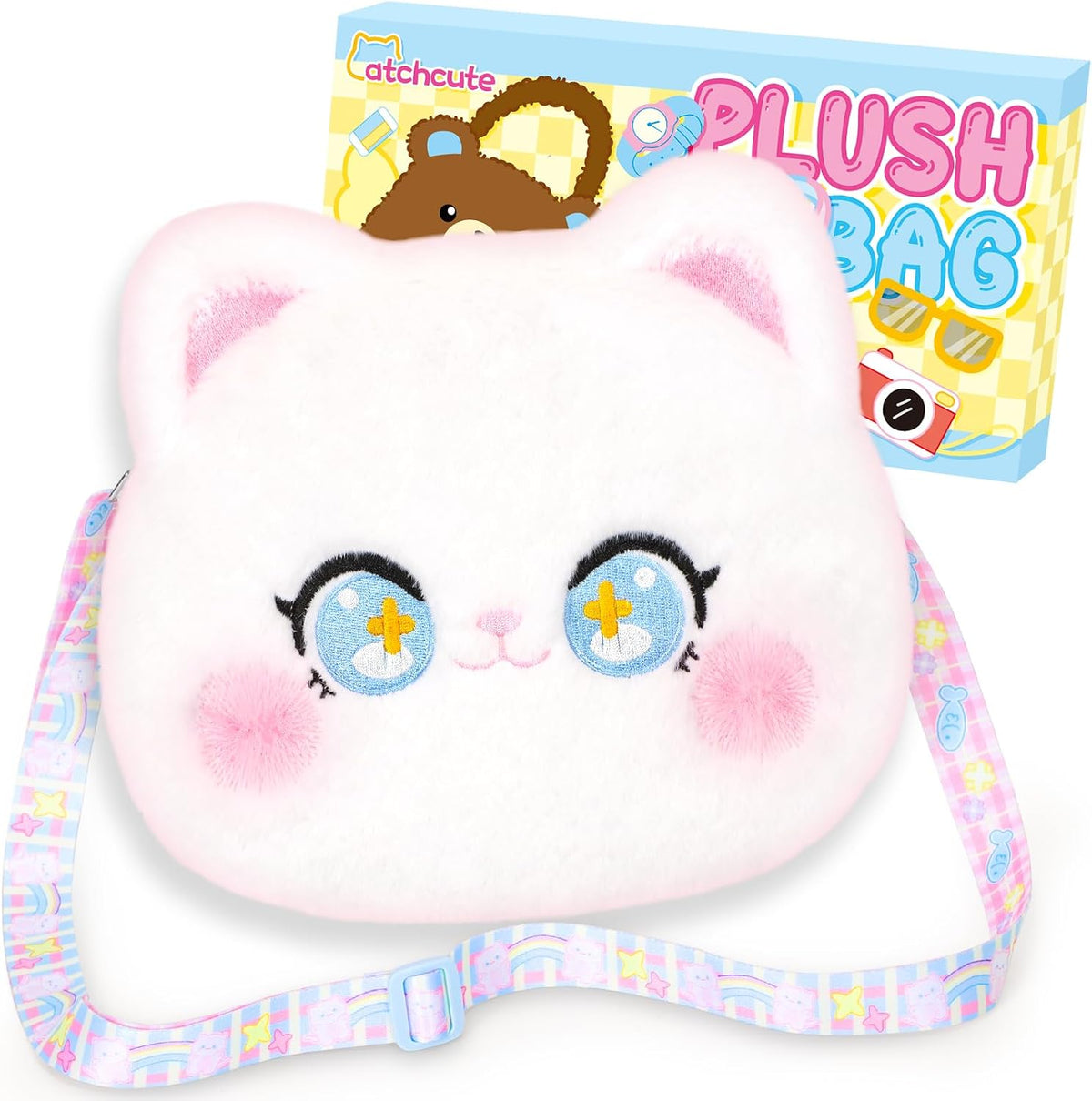 CatchCute cow plush crossbody bag for kids with horns, ears and adjustable strap - view 2