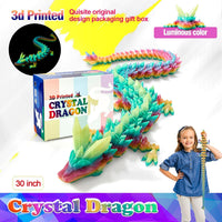 24 inch Large 3D Printed Dragon Glow in the Dark in Halloween – Fun for Kids & Family - Luminous Rainbow / 30 inch - image 3