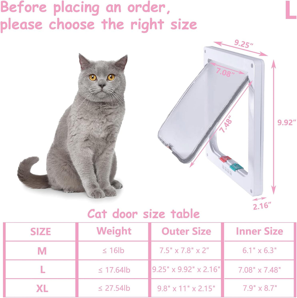 goTeamghjkl Cat Door Flap - White / Large - image 2