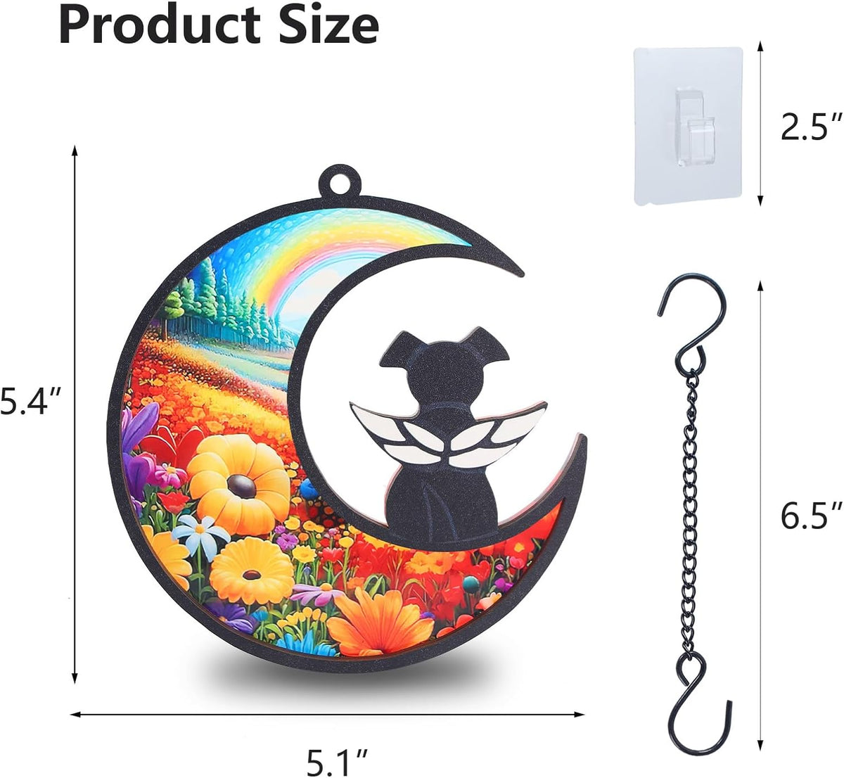 Original CCiaga DIY Dog Angel Memorial Suncatcher with Sympathy Card - 2-rainbow Bridge - image 2